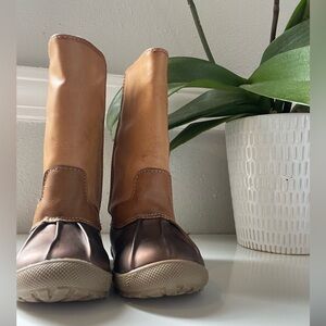 Source Unknown Brown and Tan Kids Boots
